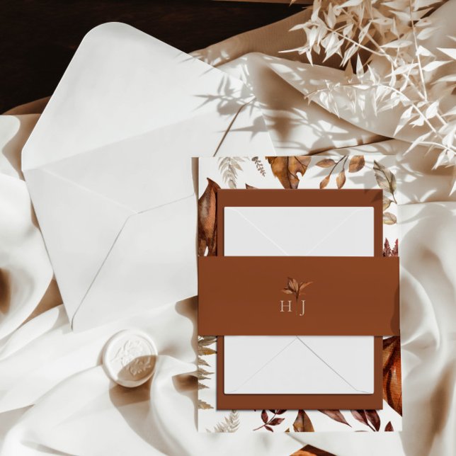 Cintas Para Invitaciones Monograma Elegante Boda de Terracota (Subido por el creador)