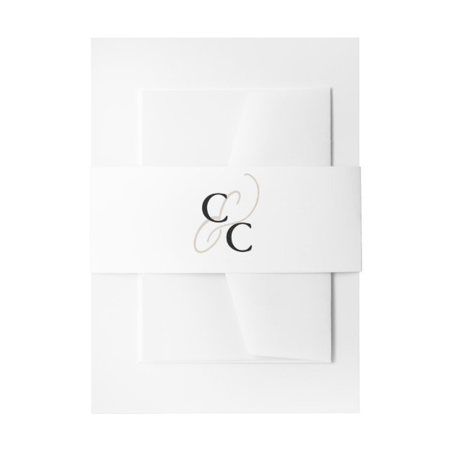 Cintas Para Invitaciones Monograma elegante de Ampersand Calligraphy (Anverso Ejemplo)