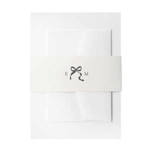 Cintas Para Invitaciones Monograma elegante de Boda de barrido mínimo