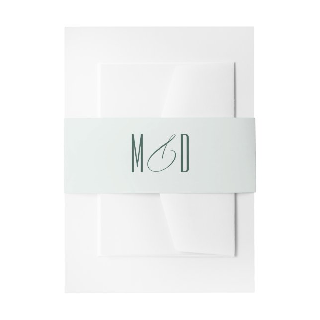 Cintas Para Invitaciones Monograma Elegante y Ampersand Moderno (Anverso Ejemplo)