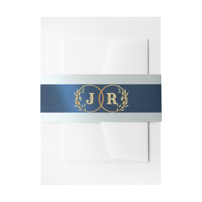 Cintas Para Invitaciones Monograma en cinta - azul oscuro (Anverso Ejemplo)