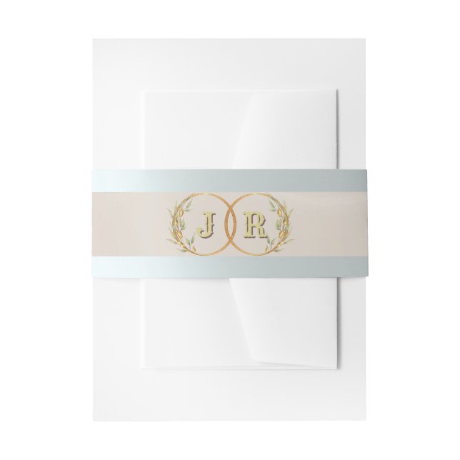 Cintas Para Invitaciones Monograma en cinta - Crema (Anverso Ejemplo)