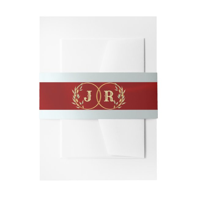 Cintas Para Invitaciones Monograma en Cinta - Rojo (Anverso Ejemplo)