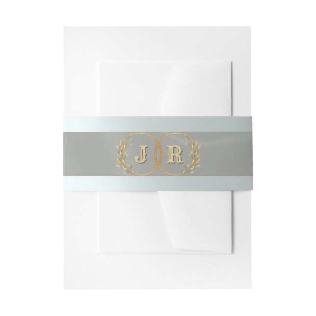 Cintas Para Invitaciones Monograma en cinta - Salvia (Anverso Ejemplo)