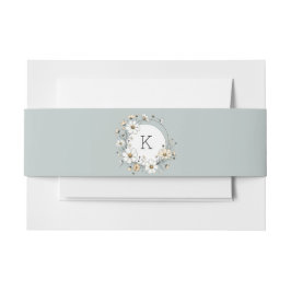 Cintas Para Invitaciones Monograma Floral Boho Verde Salvia Botánico Elegan