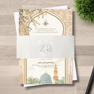 Cintas Para Invitaciones Monograma Gris de Raya Suave para Boda