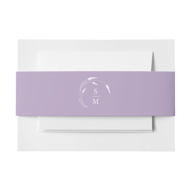 Cintas Para Invitaciones Monograma Lavender Boda (Anverso Ejemplo)
