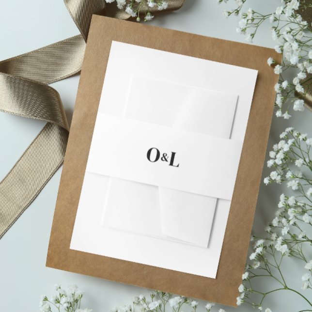 Cintas Para Invitaciones Monograma minimalista en negro y blanco (Subido por el creador)