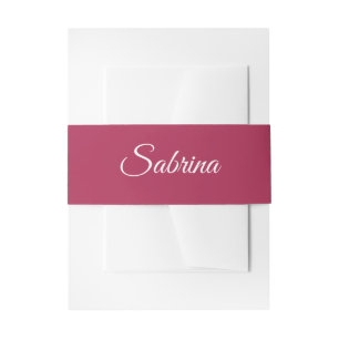 Cintas Para Invitaciones Monograma minimalista rosa cereza