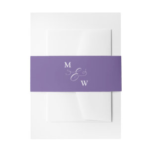 Cintas Para Invitaciones Monograma mínimo y Moda de ampersands violetas púr