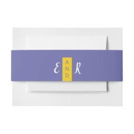 Cintas Para Invitaciones Monograma moderno boda amarillo púrpura contemporá