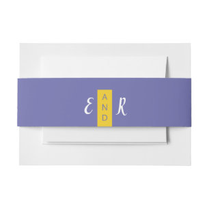Cintas Para Invitaciones Monograma moderno boda amarillo púrpura contemporá