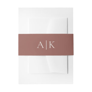 Cintas Para Invitaciones Monograma moderno crema marrón monograma tierra Bo