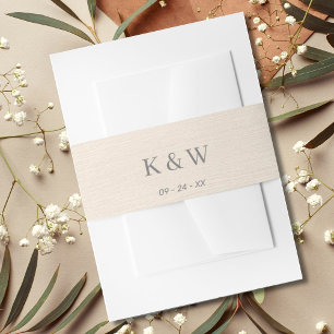 Cintas Para Invitaciones Monograma moderno de línea de estilo Kraft