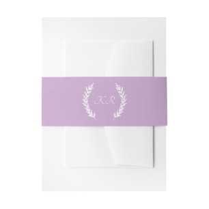Cintas Para Invitaciones Monograma morado floral Boda