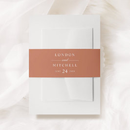 Cintas Para Invitaciones Monograma Naranja de Terracota Clásico Elegante