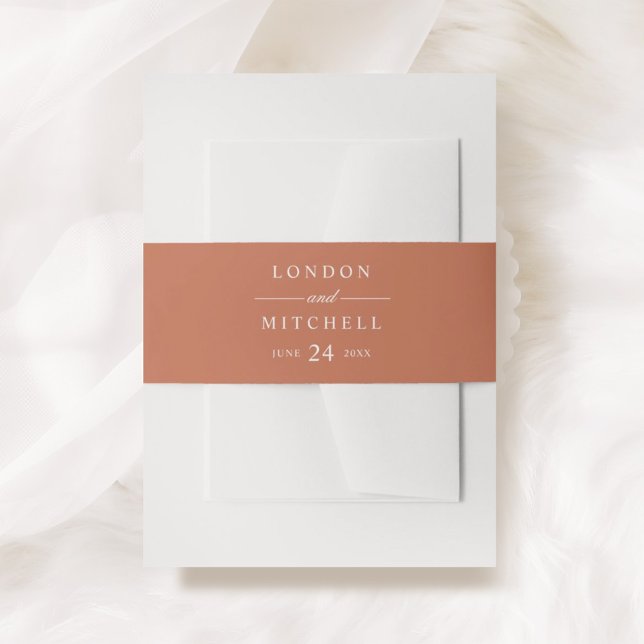 Cintas Para Invitaciones Monograma Naranja de Terracota Clásico Elegante (Subido por el creador)