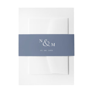 Cintas Para Invitaciones Monograma naval Boda simple moderno