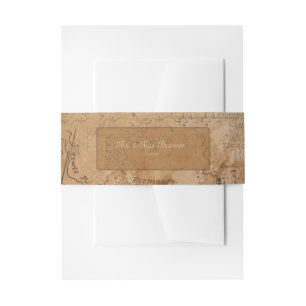 Cintas Para Invitaciones Monograma Personalizado de bodas de destino de map