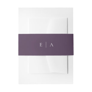 Cintas Para Invitaciones Monograma Plum Purple Boho Boda Moderno