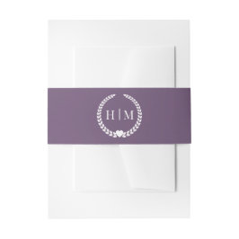 Cintas Para Invitaciones Monograma Púrpura de Amatista Minimalista Simple