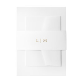 Cintas Para Invitaciones Monograma Sencillo de Antiguo Oro para Boda Elegan