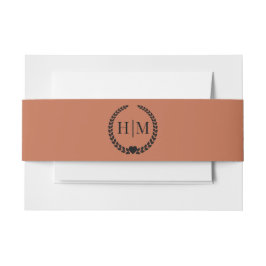 Cintas Para Invitaciones Monograma Simple Minimalista de Arcilla Terracota