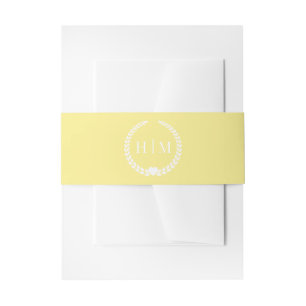 Cintas Para Invitaciones Monograma Simple Minimalista de Color Amarillo Dor