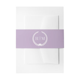 Cintas Para Invitaciones Monograma Simple Minimalista de Lavanda Polvorient
