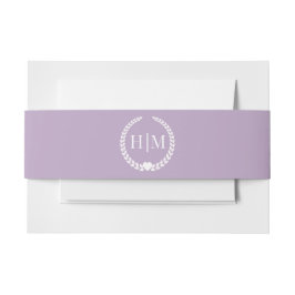 Cintas Para Invitaciones Monograma simple minimalista de lavanda polvorient