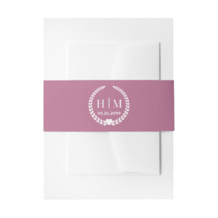 Cintas Para Invitaciones Monograma simple y elegante de las iniciativas de