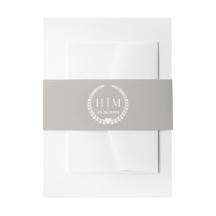 Cintas Para Invitaciones Monograma simple y elegante de las iniciativas de