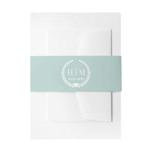 Cintas Para Invitaciones Monograma simple y elegante de las iniciativas de