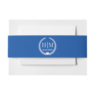 Cintas Para Invitaciones Monograma simple y elegante de novia y Groom