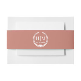 Cintas Para Invitaciones Monograma Simple y Elegante de Novia y Novio