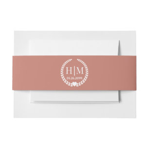 Cintas Para Invitaciones Monograma Simple y Elegante de Novia y Novio
