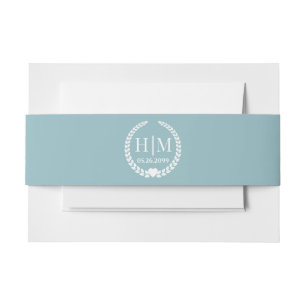 Cintas Para Invitaciones Monograma Simple y Elegante de Novia y Novio