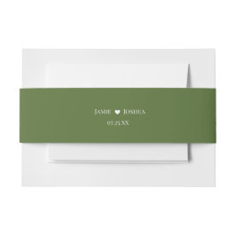 Cintas Para Invitaciones Monograma verde de Moss