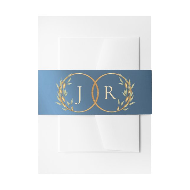 Cintas Para Invitaciones Monograma y Cinta - Azul (Anverso Ejemplo)