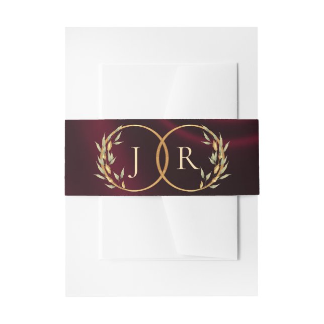 Cintas Para Invitaciones Monograma y Cinta - Burdeos (Anverso Ejemplo)