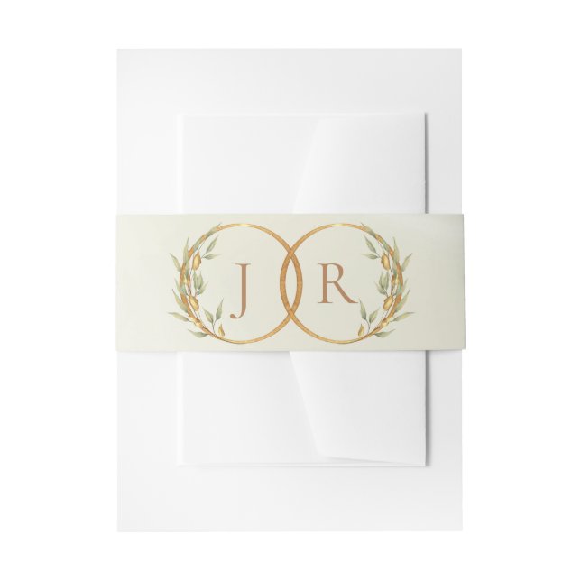 Cintas Para Invitaciones Monograma y Cinta - Crema (Anverso Ejemplo)