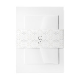 Cintas Para Invitaciones Monogramado de encaje blanco vintage