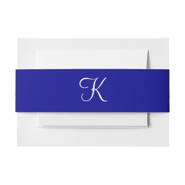 Cintas Para Invitaciones Monogramas Azul oscuro (Anverso Ejemplo)
