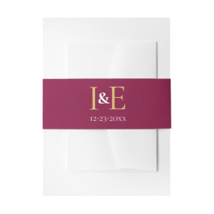 Cintas Para Invitaciones Monogramas de boda de Navidad Felizmente Casados