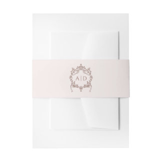 Cintas Para Invitaciones Monogramas del Boda Escudo clásico