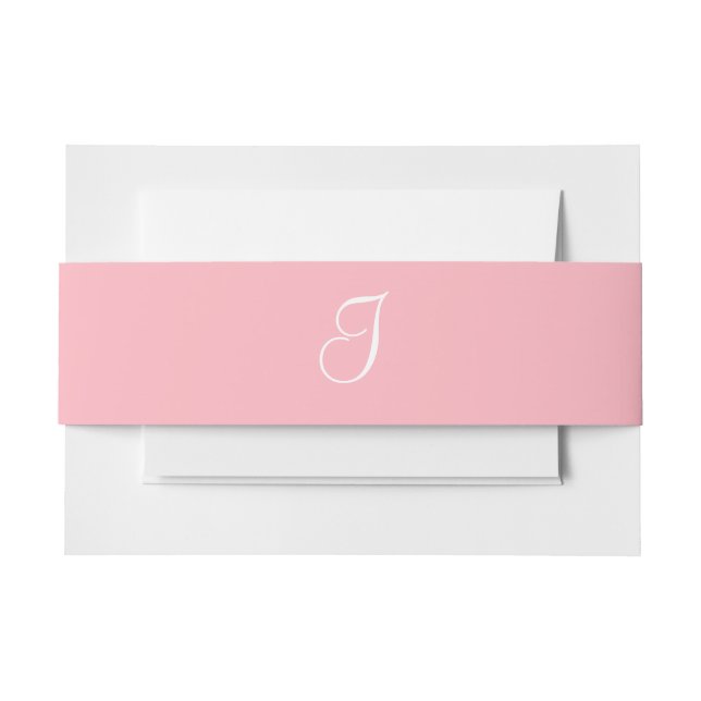 Cintas Para Invitaciones Monogramas rosa claro (Anverso Ejemplo)