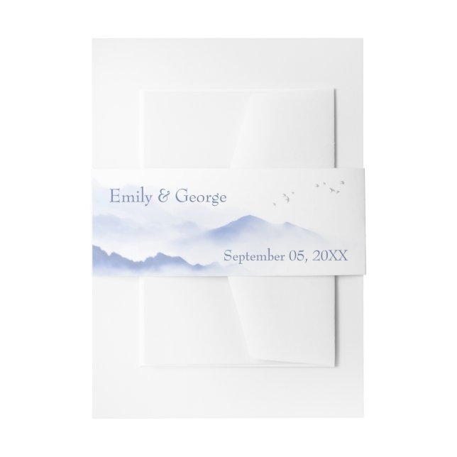 Cintas Para Invitaciones Montañas azules y bodas de aves
