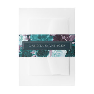 Cintas Para Invitaciones Moody Boho   Garganta púrpura profunda turquesa Ve