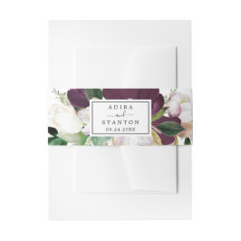 Cintas Para Invitaciones Moody Purple Blooms Boda