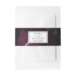 Cintas Para Invitaciones Moody Purple Blooms Pattern Boda